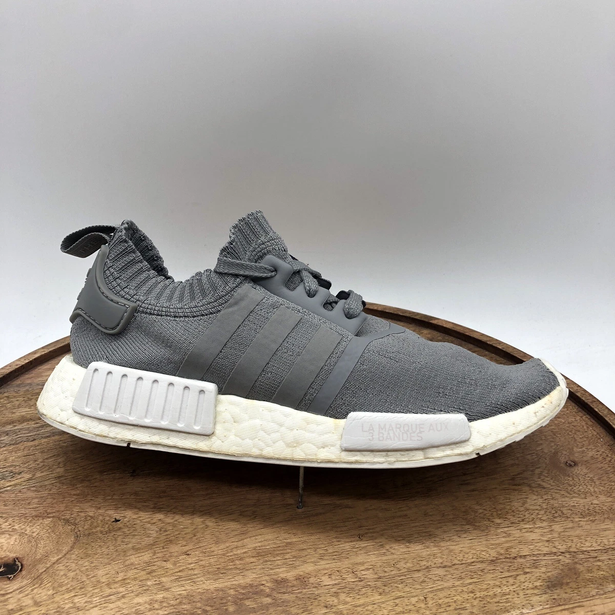 Adidas NMD R1 Primeknit France Gray BY8762 Women's Size 7.5 Running Shoes |