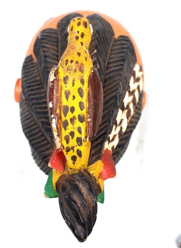 Art Africain - Ancien Masque Cimier Yoruba Gelede - Oiseau en cimier - 33 Cms - Photo 8 sur 12