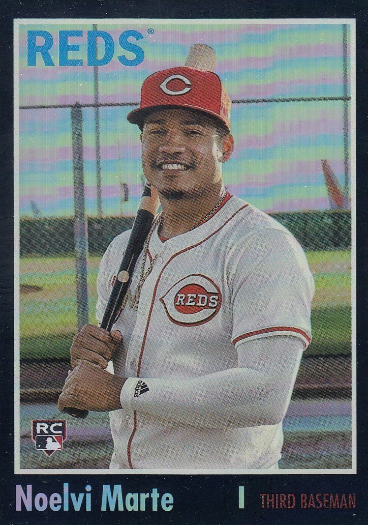 NOELVI MARTE TOPPS ARCHIVES ROOKIE BLACK FOILBOARD FOIL RC REDS #158 2024 24