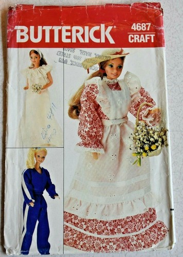 Butterick Craft Uncut 11.5" Fashion Doll Clothes #4687 Pattern Wedding Jogging - Picture 1 of 5