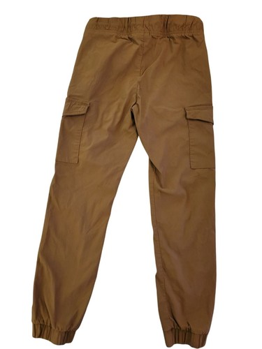 Ring Of Fire Boys Brown Cargo Jogger Pants With Smiley Face & Rose Patches Size - Picture 2 of 4
