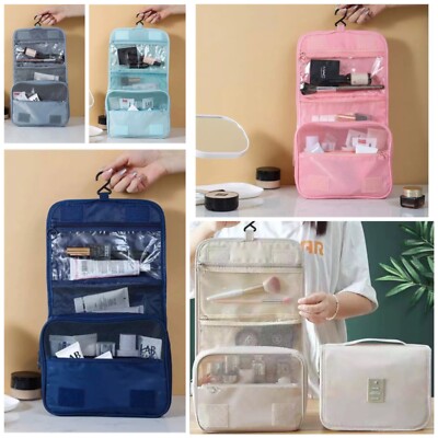 Travel Cosmetic Storage MakeUp Bag Folding Hanging Toiletry