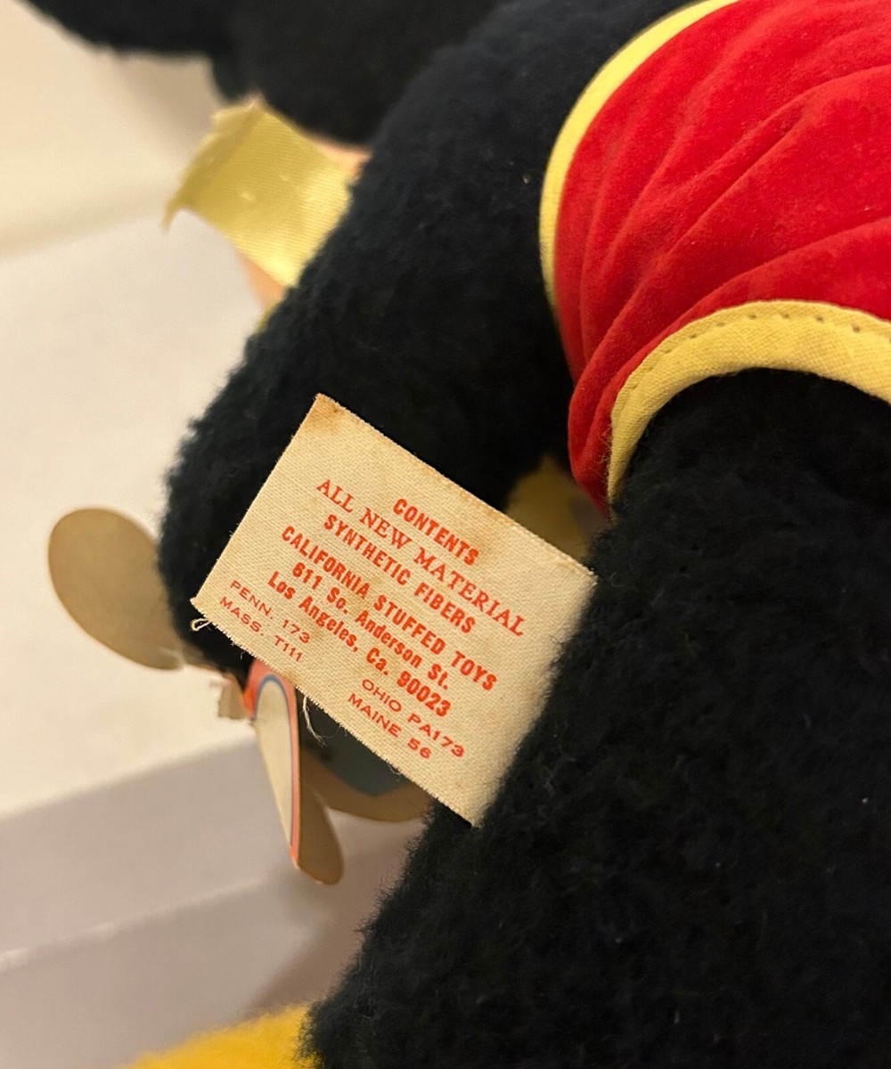 1960s Walt Disney Mickey Mouse Character California Stuffed Toys