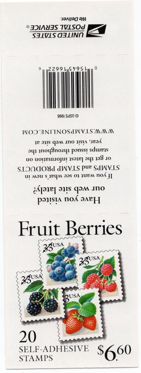 Scott #3297b (3294-3297) Fruit Berries Booklet of 20 Stamps - MNH