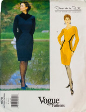 RARE 90s VOGUE 1678 OSCAR DE LA RENTA SIZE 8 10 12 DRESS UC/FF
