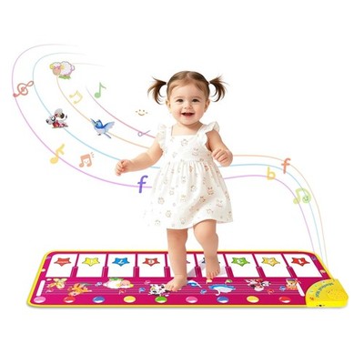 Portable Toddler Piano Mat with 8 Keys & Flashing Lights - Perfect Xmas Gift