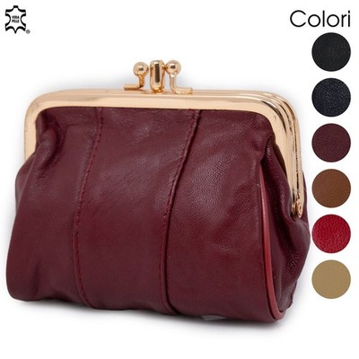 Cobee Portamonete In Pelle PU Vintage Con Chiusura Elefante – Rosso – Piccolo Portafoglio Minimal Da Donna