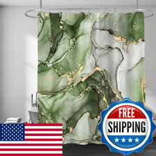 BayNook Extra Long Shower Curtain 72 x 84 Inch Tall Abstract Marble Modern Bathr