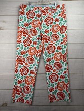 Shinesty Mens Dress Golf Pants Size 38 Red Green Floral Roses Plaid Colorful Fun