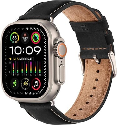 Leather Strap Compatible with Apple Watch Series 7/8/9/10/11/Ultra 42mm/44mm Men