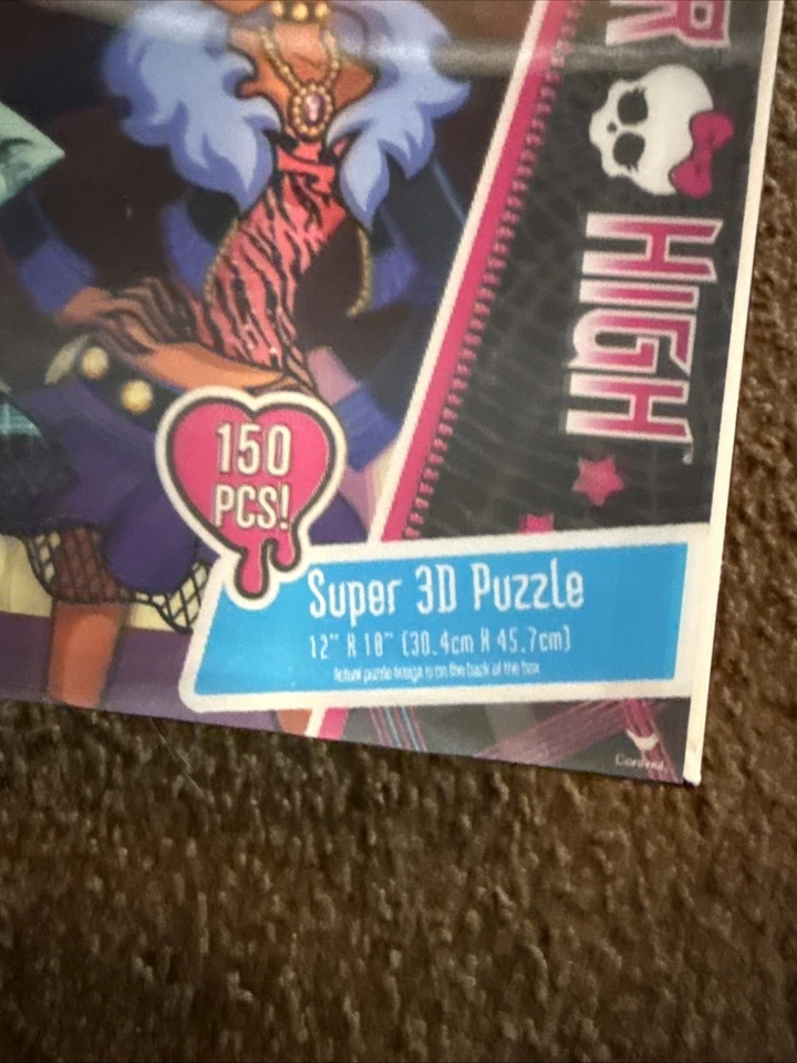 Quebra-cabeça lenticular Monster High Super 3D 150 peças 12 x 18 NOVO LACRADO - Imagem 3 de 4
