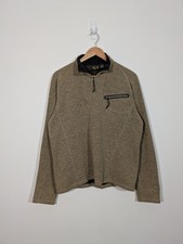 Mountain Hardwear Medium Brown Wool Blend 1/4 Zip Fleece Jumper