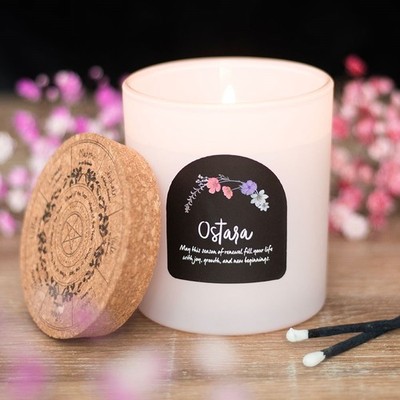 Pagan Seasons Spring Equinox Ostara Fresh Linen zentriertes Glas Glas Box Kerze