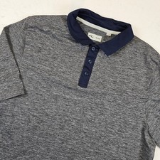 KJUS Mens Golf Polo Shirt Gray Navy Blue Space Dye UPF 50+ Regular Fit Size 52 L