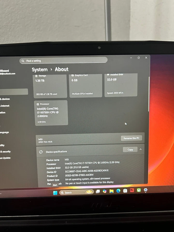 MSI Gaming Laptop - Image 2 of 4