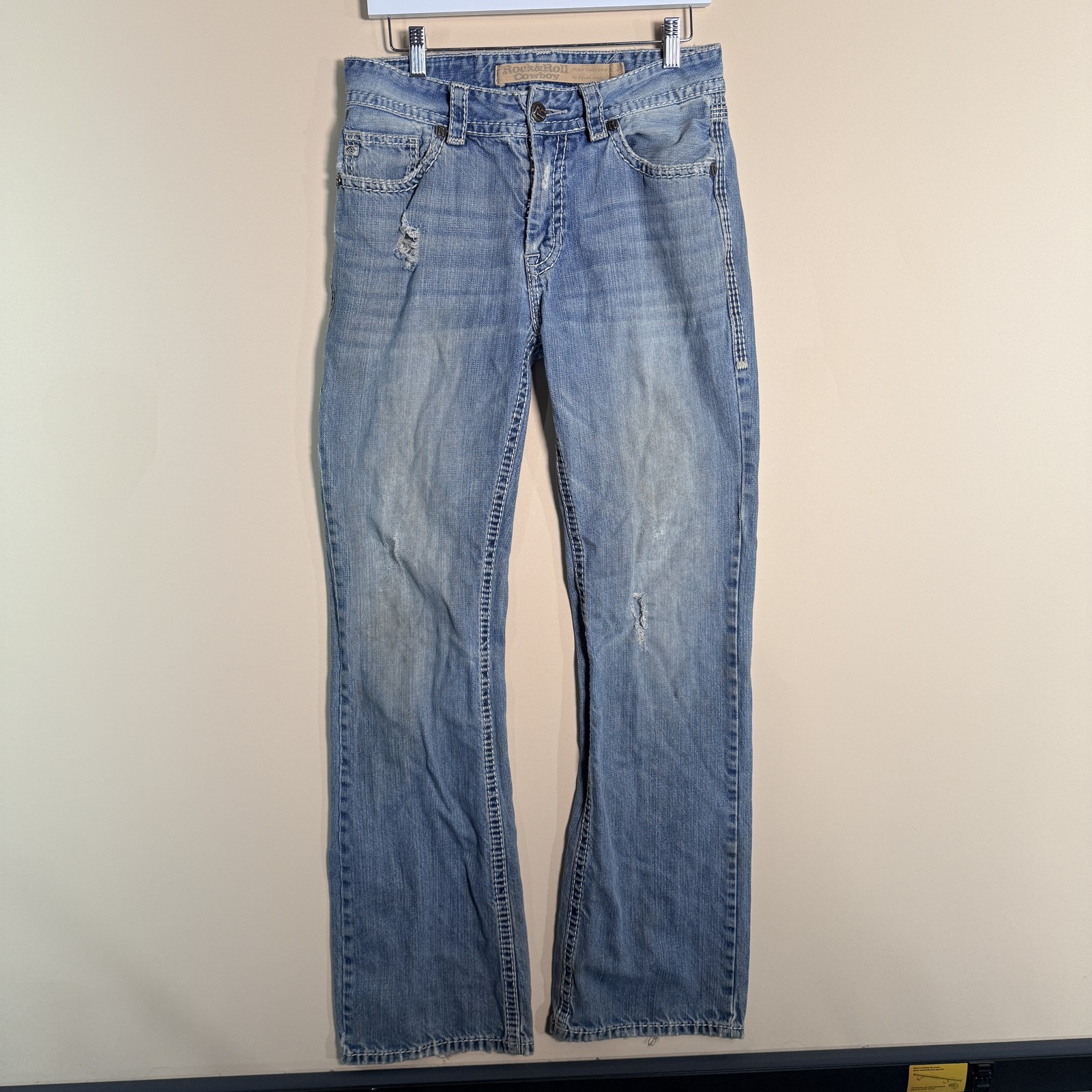 Rock and Roll Denim Light Wash Rocker Jeans Blue Men's Size 31x36