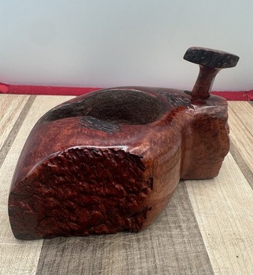 Vintage Custom Made Free Hand Briar Wood Stand & Tamper