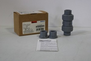 1/2" NIBCO CHEMTROL U51BCV CPVC TRUE UNION BALL CHECK VALVE FKM SEATS NEW/BOX