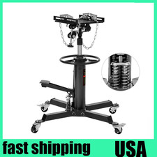 1322 Lbs Hydraulic Transmission Jack W360swivel Wheel Lift Hoist Dual Plungers