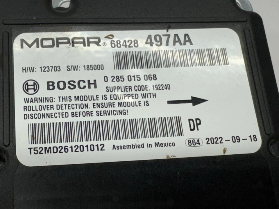 2019-2024 RAM 4500 5500 Control Module SRS Unit 68428497AA OEM - Image 3 of 4