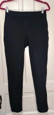 Quince Navy Ponte Pants  Straight Leg Faux Pockets Ultra Stretch Women MP(1376)B