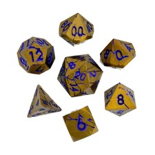 Crystal Cast Dwarven Metal Di  16mm Infinity Ore Poly Set - Gold w/Purple  New