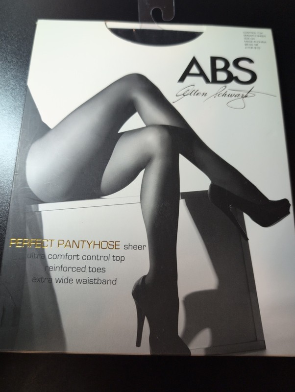 ABS Allen Schwartz Control Top Smooth Sheer Pantyhose Size CD Reinforced Toe New