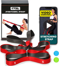 Stretching Strap with Loops - Non Elastic Stretch Band for Physical Therapy, Yog