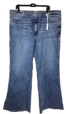 Wrangler Women  s Bonnie Flare Jeans Loose Flare Blue High Rise Sz 35x32 New Flaw