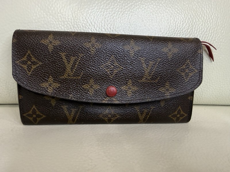 Authentic Louis Vuitton Monogram Emilie Wallet Snap Flap with Zipper Pocket 