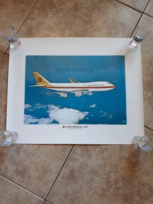 (4) Original Vintage Continental Airlines Poster Lot Of 4--IN GOOD CONDITION--