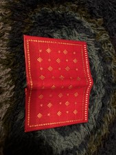 Vtg Florentine 22K gold accented Red Soft Italian leather bifold Wallet
