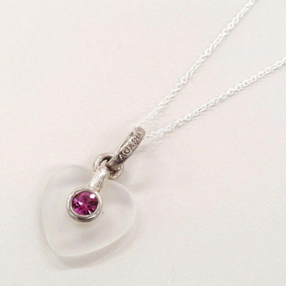 Excellent+++ collier pendentif AGATHA en forme de cœur avec pierre transparente - Photo 1/4