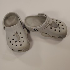 Crocs Shark Clog Gray Slip On Sandals Comfort Casual Shoes Toddlers Sz 9