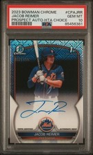 2023 Bowman Chrome Jacob Reimer Prospect HTA CHOICE AUTO #CPAJRR PSA 10 GEM MINT