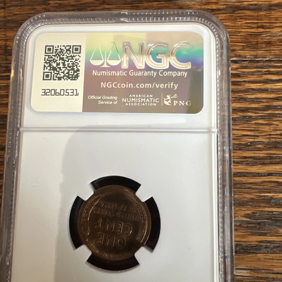 1957 d wheat penny MS 62 RB - Image 2 of 2