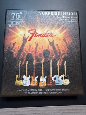 Fender Telecaster 75th Anniversary 2026 2 Dollars 1oz Silver Reverse Proof PAMP 