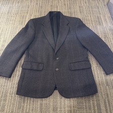 Oscar De La Renta Blazer Mens 40 S Black Wool Sport Coat Two Button