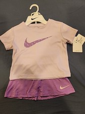 Nike Girls 2-piece Set Dri-fit Rush Fuchsia Sz 4 Nwt
