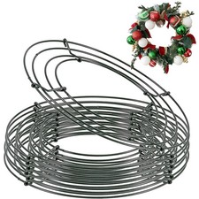 15 Pack 10 Inches Round Wire Wreath Frames Green Metal Floral Ring