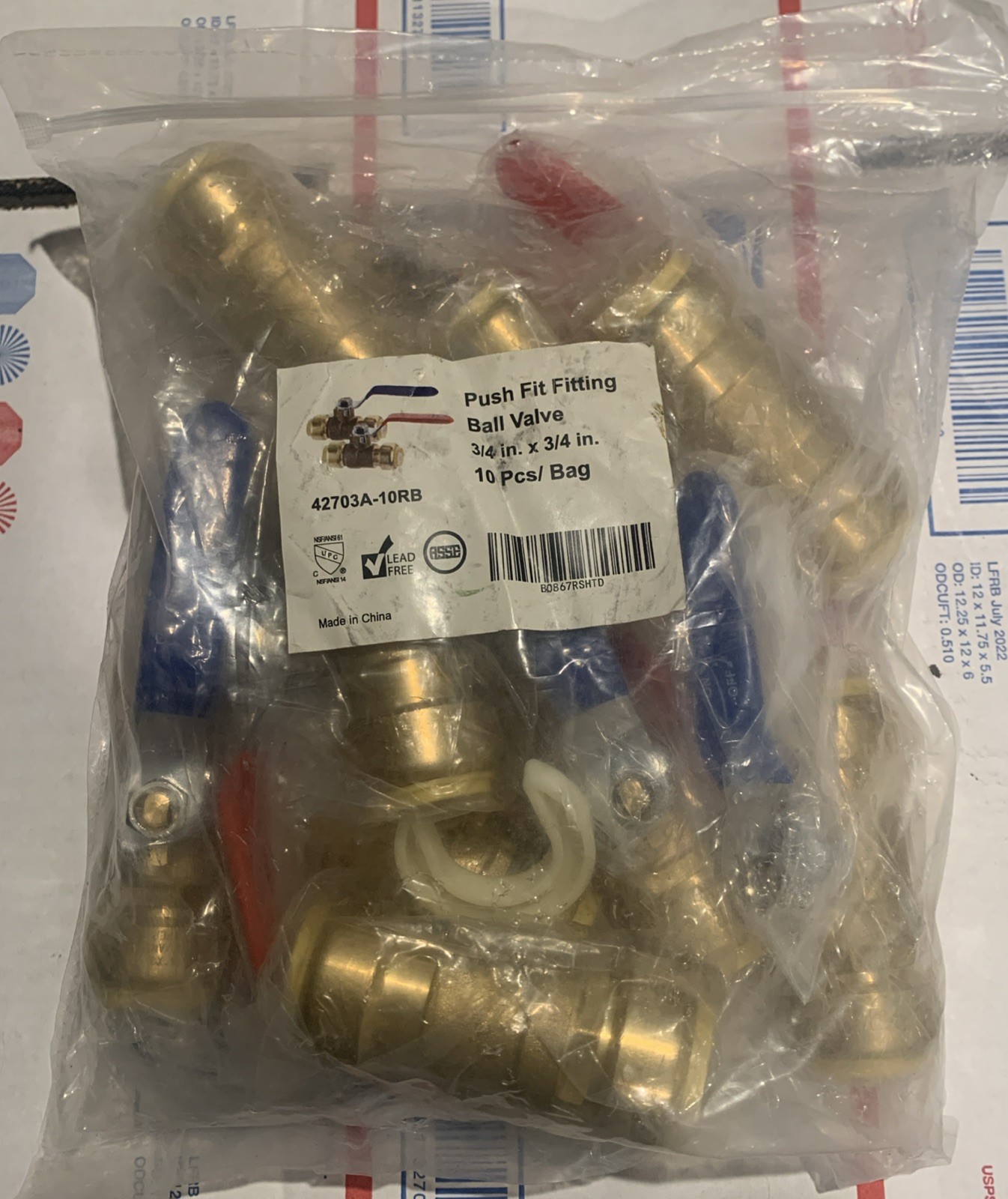 X10 3/4” PUSH FIT Sharkbite Type LF BALL VALVE For Copper PEX CPVC Pipe +2 Clips