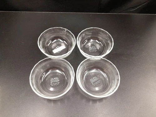 4 -pyrex 464 Custard Cups/Ramekins-10oz-300mi-Scalloped Edge 3 Ring