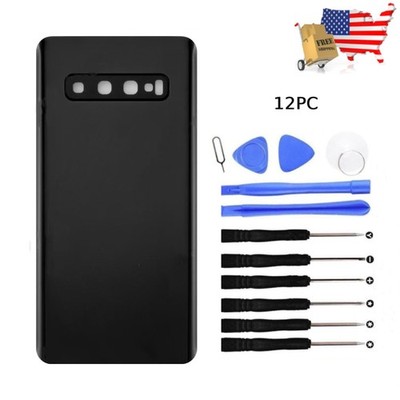 Back Battery Cover Rear Door Glass For Samsung Galaxy S10 Plus S10+ G975 Black