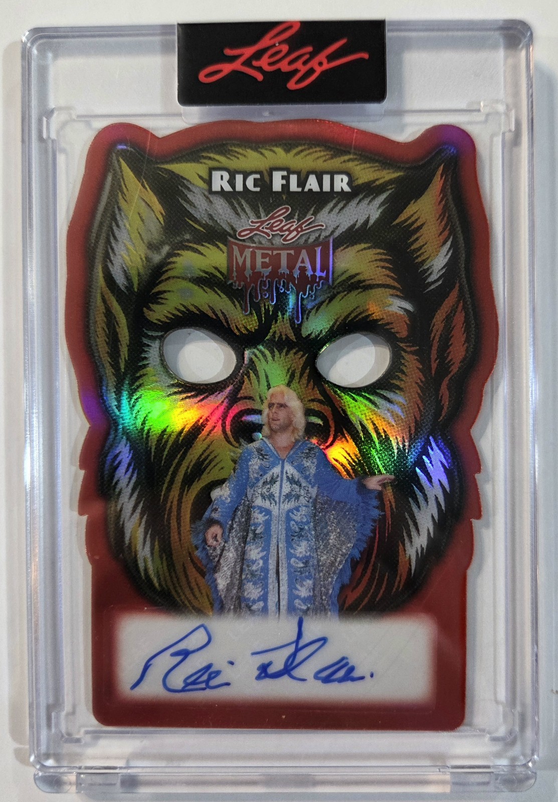 2026 Leaf Metal Halloween Ric Flair Wolfman Mask #'d 2/2 Auto Autograph 