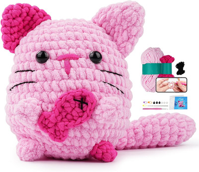 Crochet Kit for Beginners, DIY Crochet Animal Kit for Adults and Kids, Crochet S