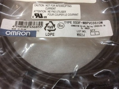 Omron XS3F-M8PVC3S10M connector cable New in package M8 4 pin single ended