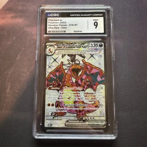 Pokemon TCG Charizard ex - 215/197 Obsidian Flames Ultra Rare - CGC 9
