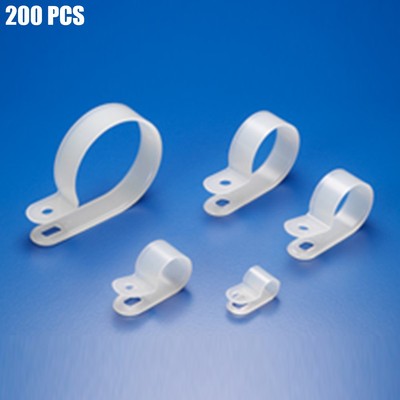 200 Pcs 12mm 1/2'' R Type Cable Clamps Cord Clips Organizer Wire Management Clear