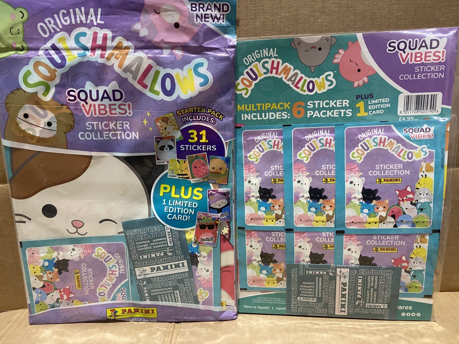 Panini Squishmallows Squad Vibes Stickers Starter Album & Multi Pack /