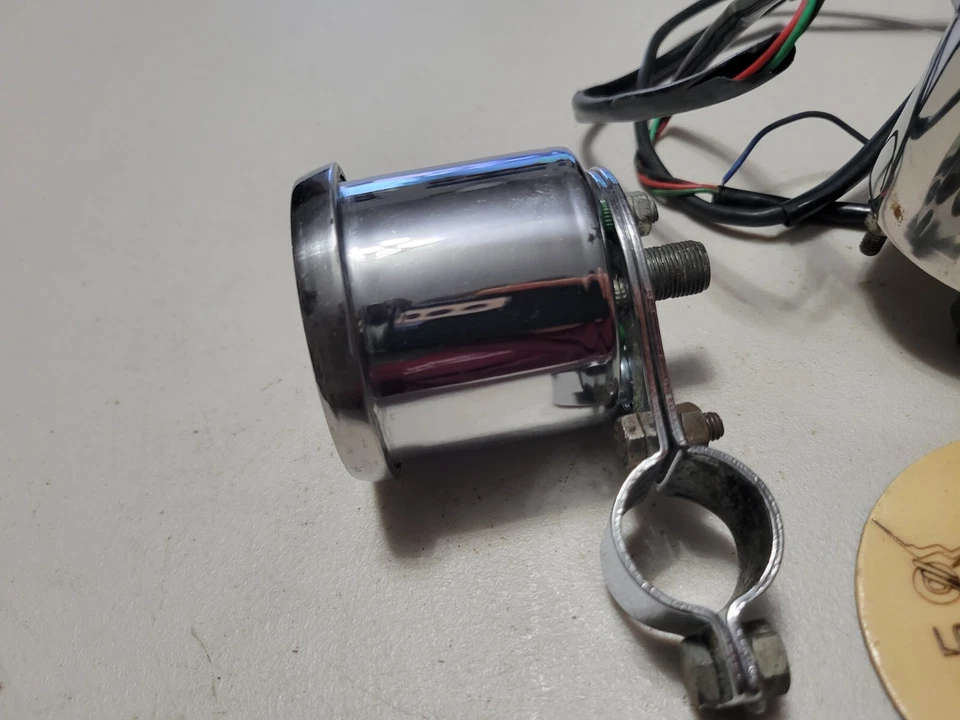 Mini velocímetro cromado tacômetro 160 mph Harley Davidson Chopper Bobber Panhead - Imagem 4 de 4